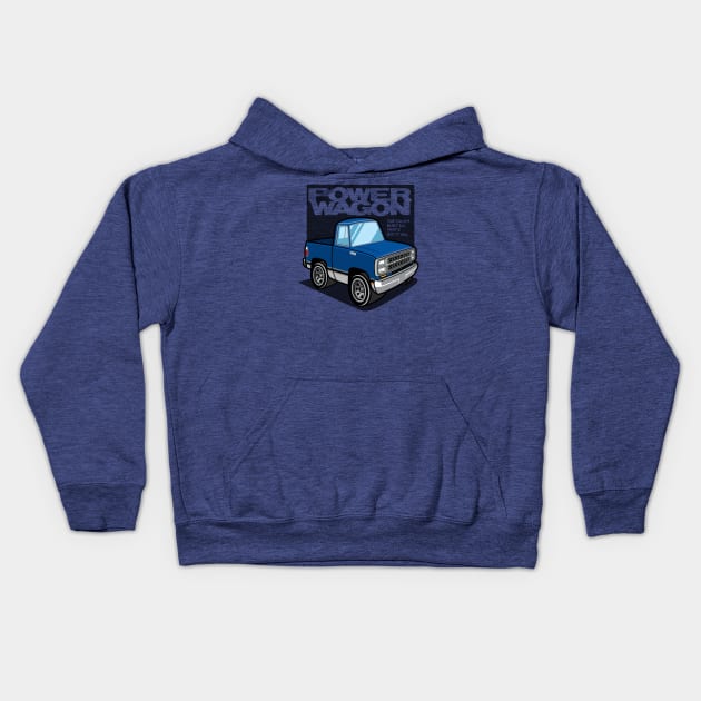 Impact Blue - Power Wagon (1980 - White-Based) Kids Hoodie by jepegdesign